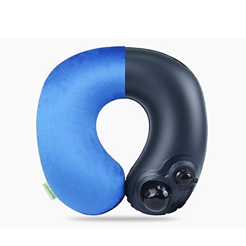 Oreiller en U voyage avion sieste gonflable MMD bleu vert