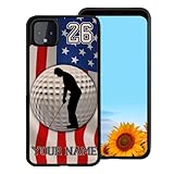 Personalized Golfer Name Number America Flag Design Rubber Cover Phone Case for Google Pixel 4/4A/4XL/5/5XL/6/6 PRO/7/7 Pro Custom Golf Phone Case