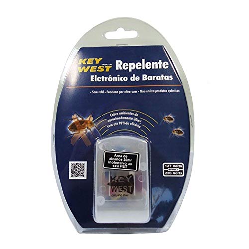 DNI Repelente Eletrônico Bivolt De Baratas 12V - 24V Key West - 6951 Transparente Pequeno
