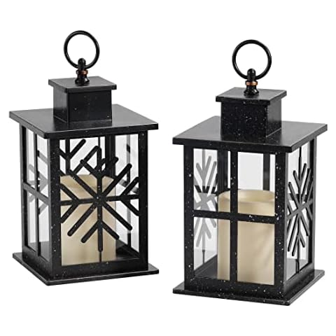 MOZEAL Decorative Candle Lantern Set with Timer Cover