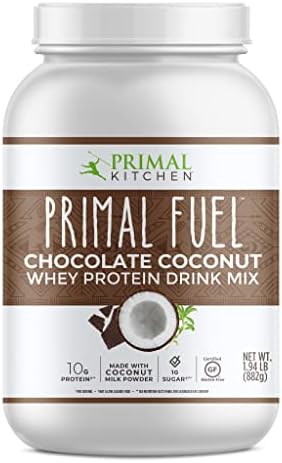 Primal Kitchen Primal Fuel Chocolate Coconut Whey Protein Powder, Gluten and Soy Free, 1.94 Pounds