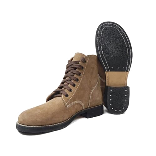 WWII M1943 Boots US Vintage Men Leather Hiking Short Boots Remake WW2 Combat Shoes