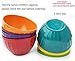 KX-WARE Melamine Fluted Bowls Set with Lids - 6pcs 15 oz Cereal/Prep Bowls, 6 Assorted Color | Break-resistant 100% Melamine Bowls and Plastic Lids | Dishwasher Safe, BPA Free