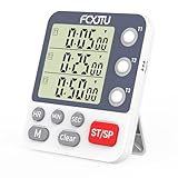 FCXJTU Digital Dual Kitchen Timer, 3-Channel Magnetic Countdown Stopwatch Timer for Cooking, Large Display, Loud Alarm, 100Hr Multi Food Classroom Timer for Seniors & Teachers (Battery Included)