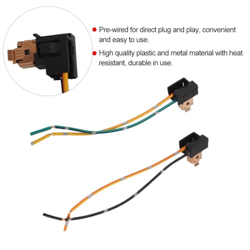 Image of 2pcs H1 Connector, Headlight Wiring Harness, 12v-24v Fog Light Bulb Socket Harness, H1 Led Headlight Bulb Adapter Lamp Wiring Connector Adapter for H1 Female Head Halogen Bulb