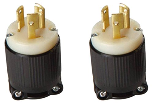 NEMA L6-15 Grounding Locking Plug, 15A 250V AC, 2 Pole 3 Wire, cUL Listed (2)