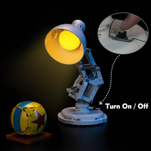 Image of BrickBling Lighting Compatible with Lego Ideas Pixar Luxo Jr. 21357, On /Off Button, No Damage to Pixar Lamp (Not Come with Model) (Classic Version Light)