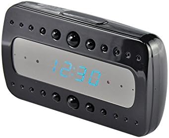 Original Eyecam 1080P Alarm Clock Spy Camera Full HD 1080 p 1920 * 1080P Black Glass – Mirror Spy Digital Clock with Motion Sensor (Motion Detection and Night Vision Mode, 1920 x 1080 pixel with 5MP 5 Mega pixel Video Camera, 12 Hours Battery, Eyecam (202)