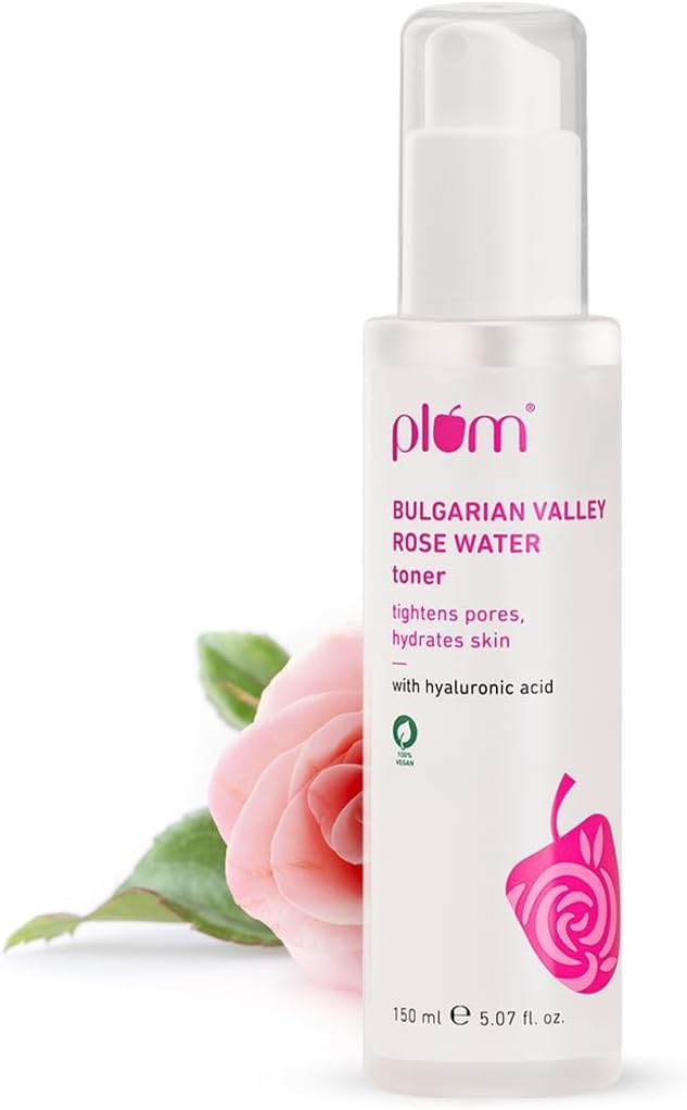 Bulgarian Valley Rose Water Face Toner | for Oily Acne Prone Dry Combination Skin | with Hyaluronic Acid | Hydrating & Pores Tightening | Balances pH Levels | Alcohol-Free | Women & Men | 150ml