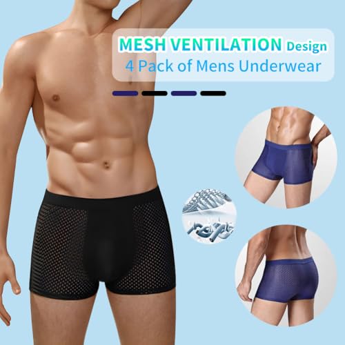 Sexy Code 1701 Men's Underwear Boxer Briefs 4 Pack - Breathable Mesh Quick Dry Stretch, Lightweight Soft Active Trunks4