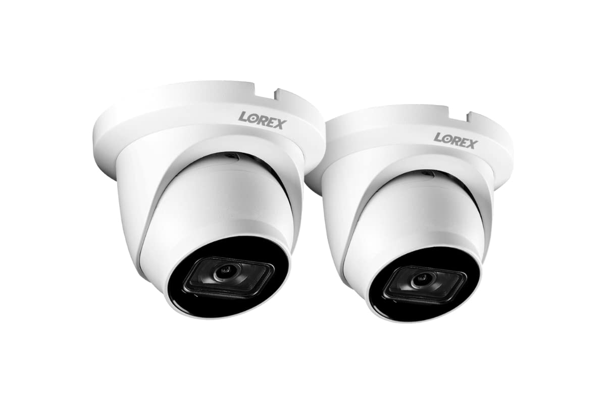 Lorex 4K (8MP) Smart IP Dome Security Camera with Listen-in Audio and Real-Time 30FPS Recording - White (2-Pack)