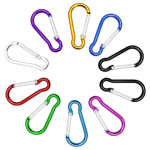 SZXMDKH 10 Pcs Carabiner Clip, 46mm/1.6inch Multicolor Locking Key