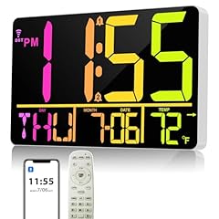 tawiliysy 13 " Bluetooth Auto Sync Wall Clock Large Digital Alarm Clock with Remote, RGB Color tawiliysy 13 " Bluetooth Auto Sync Wall Clock Large Digital Alarm Clock with Remote, RGB Color item