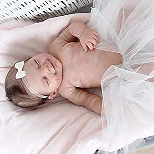 MWKL Reborn Babypuppe realistische Babypuppen 55cm Reborn Mädchen Weicher Körper Netter Smiley Neugeborenes Mädchen… – Bild 4