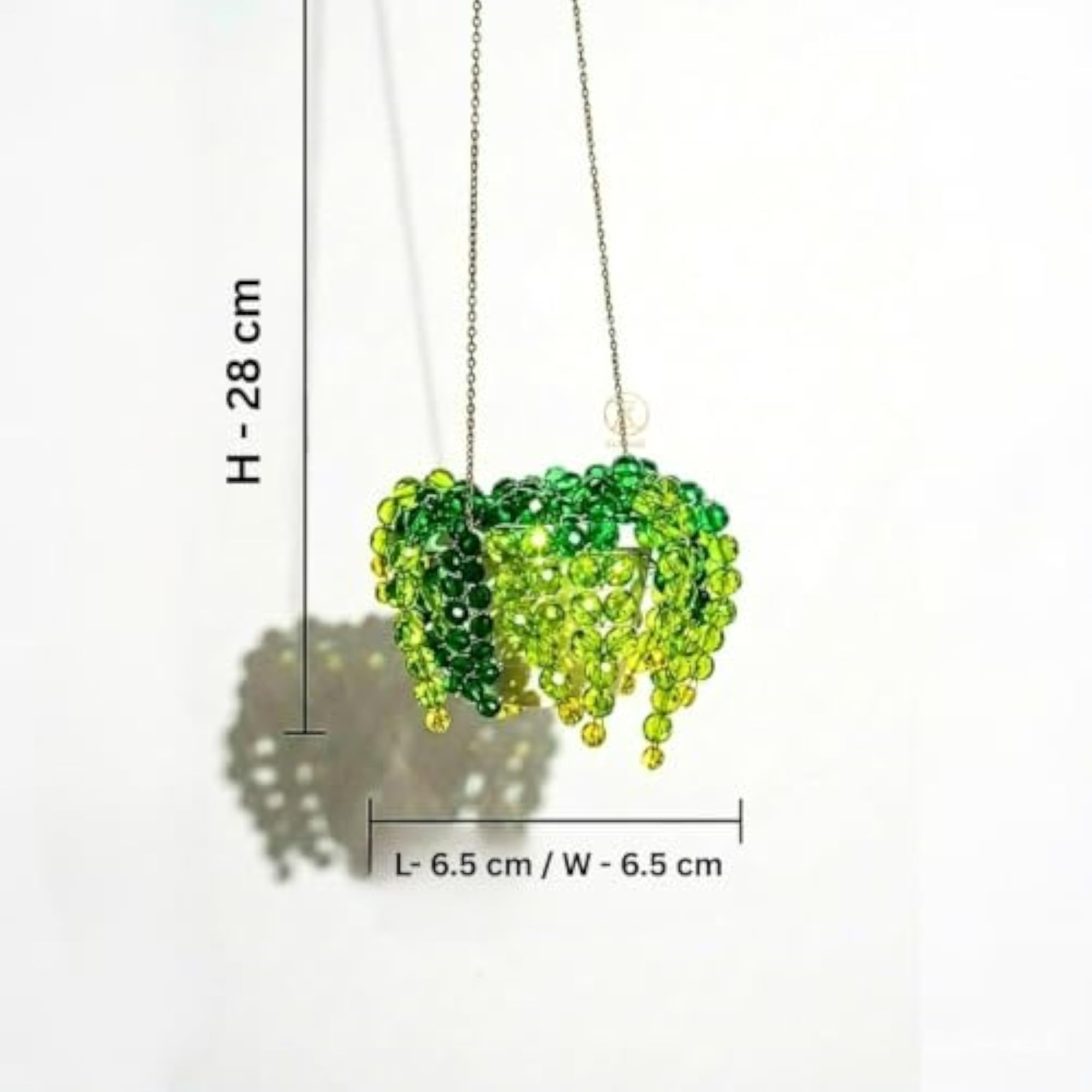 Beaded Hanging Plant Decorative Showpiece, Boho Aesthetic