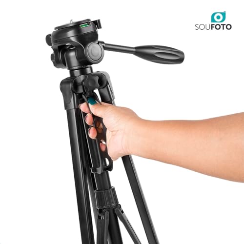 SOU FOTO Tripé de Câmera 135cm TPC-452 com nível bolha para Fotos e Vídeos