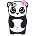 TopSZ Flower Panda Case for iPhone 8/iPhone 7/iPhone 6 6S 4.7",Silicone 3D Cartoon Animal Skin Cover,Kids Girls Teen Animated Cool Fun Cute Kawaii Soft Rubber Funny Unique Character Cases for iPhone6