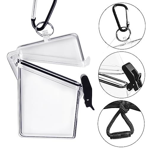 3Pack Waterproof Id Card Clear Badge Holder Case Waterproof Sports Case Vertical Badge Holders With Lanyard And Keychain #TOP2