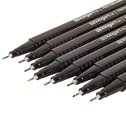 Kingart Pro Fineliners Fine Point Pens, 36-Piece Fine Tip Markers With Color Numbers, 0.4Mm Tips, Ergonomic Barrels, Brilliant Assorted Colors, Art Supplies For Coloring, Drawing & Detailing #TOP4