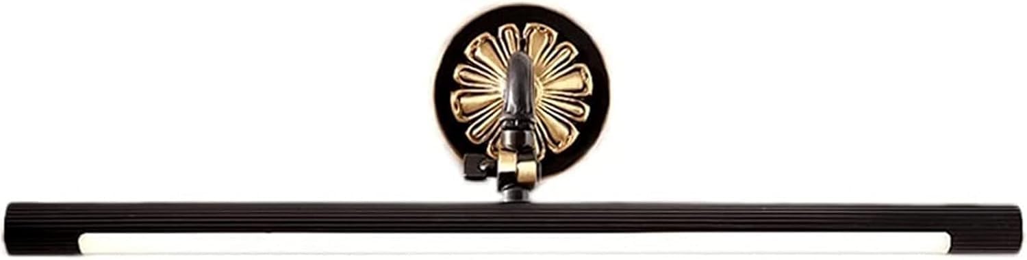 Aplique De Espejo Led Totalmente De Cobre - Lámpara De Tocador De Pared para Pasillo Y Vestidor, Iluminación Elegante, Diseño Moderno.,Black-56cm
