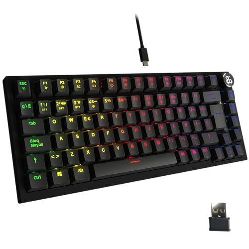 Tastiera Gaming NEWSKILL Pyros V2 60% RGB - Wireless/Bluetooth/Cablata Con Switch Outemu Red Hotswap, Colore Bianco