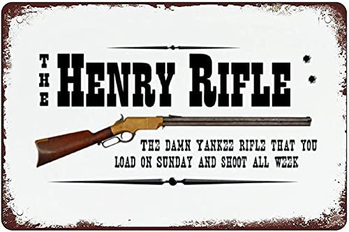 Henry Rifle Retro Funny Tin Sign Garage Home Decor Bars Decor Art Poster Vintage Bakery Kitchen Cafe Wall Decoration 12x8 Inches
