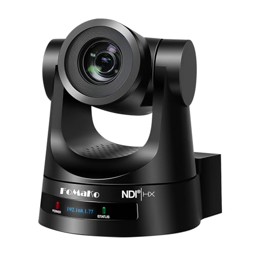 Image of FoMaKo NDI PTZ Camera, AI Auto-Tracking Gen 3, 20x Optical Zoom HDMI PTZ Camera for Church Worship Education Events (NDI 6 & NDI HX3 Certified)(KN20A Pro Black)