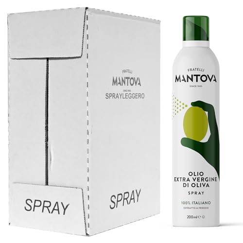 Olio Extra Vergine di Oliva Spray 6x200 ml - Olio Spray 100% italiano, estratto a freddo – Sprayleggero – 100% Naturale,100% Leggero, 100% Facile - Con lo spray risparmi fino al 90% di prodotto
