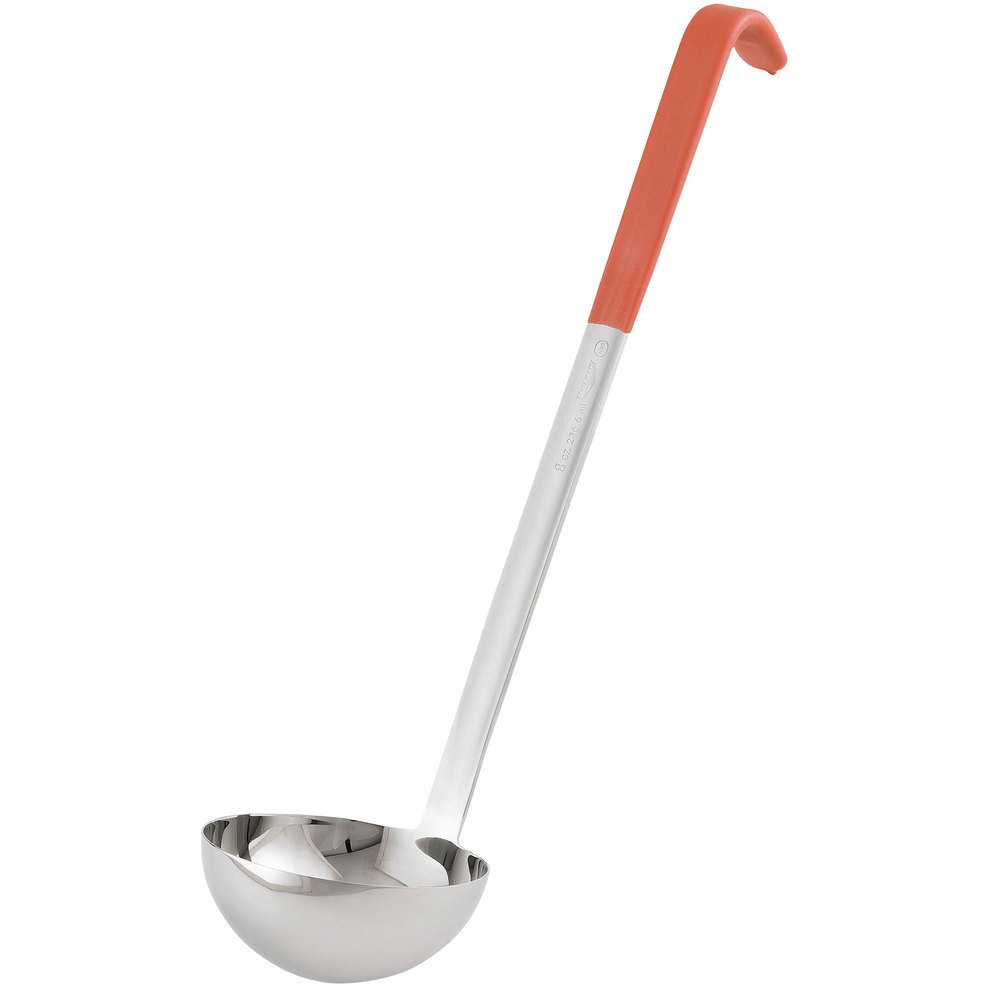Vollrath 4980865 naranja mango 8 oz cucharón de acero inoxidable