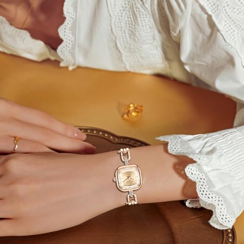 Montre à quartz carrée femme Gosasa en acier inoxydable haute finition