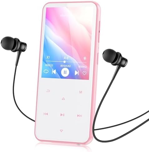 AGPTEK 64GB MP3 Player with Bluetooth, M3 2.4 inch Music Player with Speaker and FM Radio, Touch Buttons, Supports Up to 128GB, Pink - Image 9