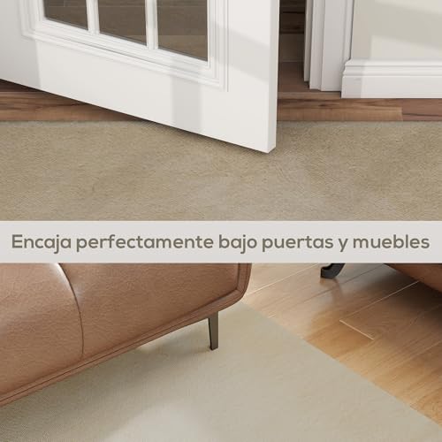 HOMCOM Alfombra Salón 120x160 cm Alfombra Lavable en Lavadora Pelo Largo Suave Estilo Moderno Tapete para Sala de Estar Dormitorio Comedor Blanco Crema - imagen 7