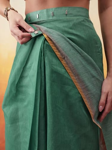 Image of Amazon Brand - Anarva Pattu Art Silk Woven Ready To Wear Saree Pink