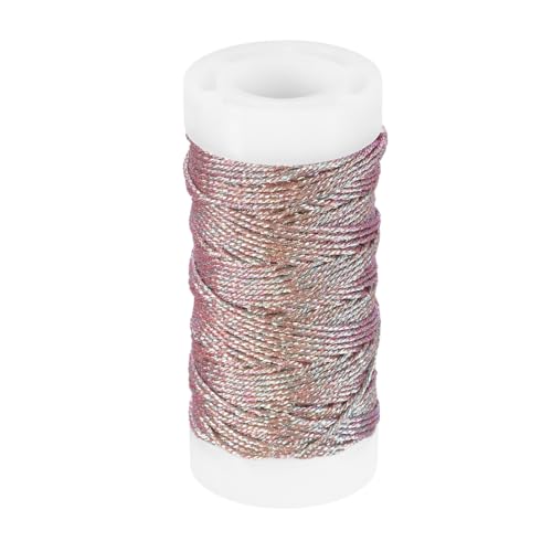 Hilo Metálico PATIKIL para Bordado, 22 Yardas, Dorado y Púrpura, para Máquina de Coser y Bordado Manual, Artesanías DIY, Envoltura de Regalos, Fabricación de Joyería y Decoración miniatura 1