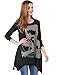 Allegra K Ladies Long Sleeve Skull T Shirts Casual Loose High Low Tops L Black