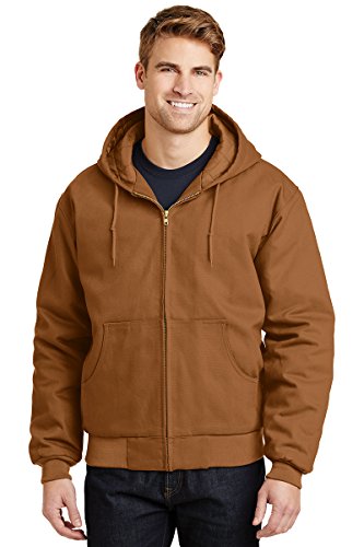 Cotton Duck Cloth Warm Work Jacket with Hoodie