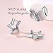 FindChic Star Earrings for Sensitive Ears Silver Earring Studs Platinum Plated Hypoallergenic Small Huggie Hoops with Sterling Silver Post Lightweight Funky Second Hole Jewelry