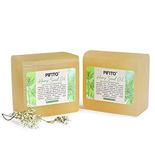 Pifito Hemp Seed Oil Melt And Pour Soap Base (2 Lb) │ Premium 100% Natural Glycerin Soap Base │ Luxurious Soap Making Supplies #TOP4