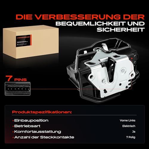 Frankberg Türschloss Stellmotor Vorne Links 7-Polig Kompatibel mit 3er E90-E93 2004-Heute 1er E81 E87 F20 2004-Heute 5er E60 F10 2004-2017 X1 E84 2009-2015 X3 E83 2008-2017
