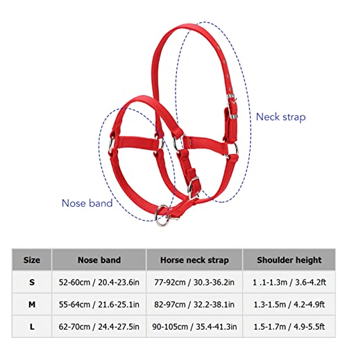 6 mm Verdikte paardenkop kraag verstelbare veiligheid halter brughoofdkollar (Color : Red S) - Afbeelding 3
