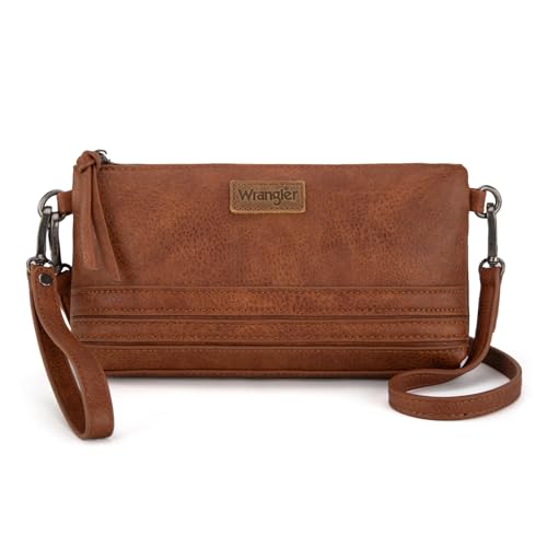 Wrangler Small Crossbody Purse for Women Lightweight Clutch Purse with Detachable Strap Casual Shoulder Bag for Everyday Use
