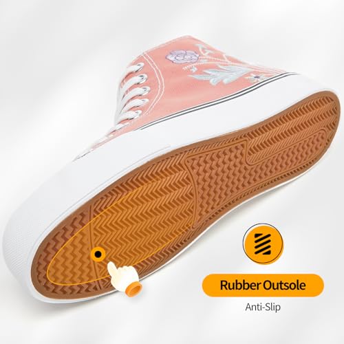 Image of ZGR Womens High Top Canvas Sneakers,Lace-up Canvas Shoes,Casual Tennis Walking Shoes