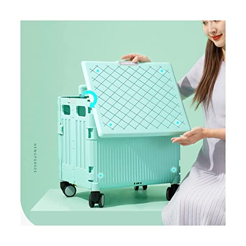 QUANLI Faltbarer Einkaufstrolley, 45 l, großes Fassungsvermögen, zusammenklappbarer Einkaufswagen mit Teleskopgriff und… – Bild 3