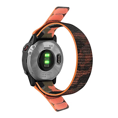Bracelet Quickfit 22mm 26mm nylon agate premium pour montre Garmin Fenix 6X