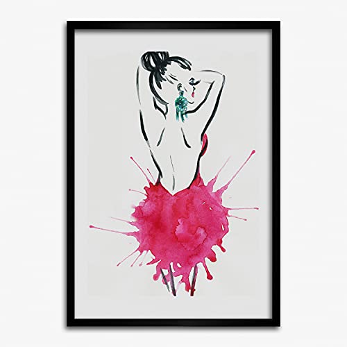 Cadre moderne peinture affiche mode 50x70 cm Tulup en bois MDF pour décoration intérieure