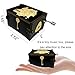Teykst Music Box Plays Dreaming, Wood Engraved Hand Crank Music Boxes Stuff Decoration Merchandise Gifts for Christmas Halloween(Black)