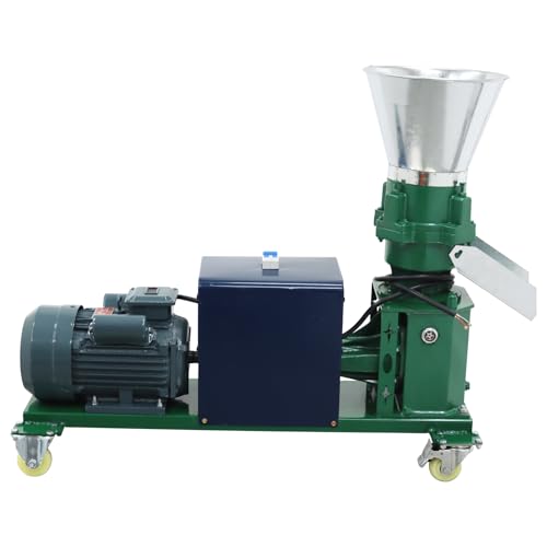 Image of 12mm Animal Feed Pellet Machine Chicken Feed Pellet Maker Farm Fodder Granulator 220V Four Head Press Roller 150-200KG /h 4.5KW