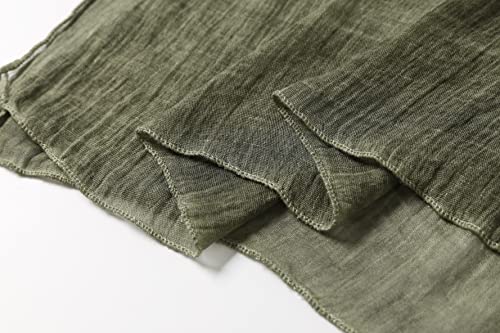 Jeelow Cotton Plaid Shawl Scarf Soft Long Lightweight Scarves For Women And Men (Army Green Plaid) #TOP5