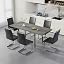 Grey Table + Silver Leg Black Chair