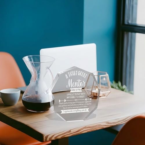 Image of DIGI ARTS Acrylic Sign to Honor Mentors, Stylish Plaque for Home or Office, Meaningful Gift for a Mentor, Made from Sturdy Acrylic Material
